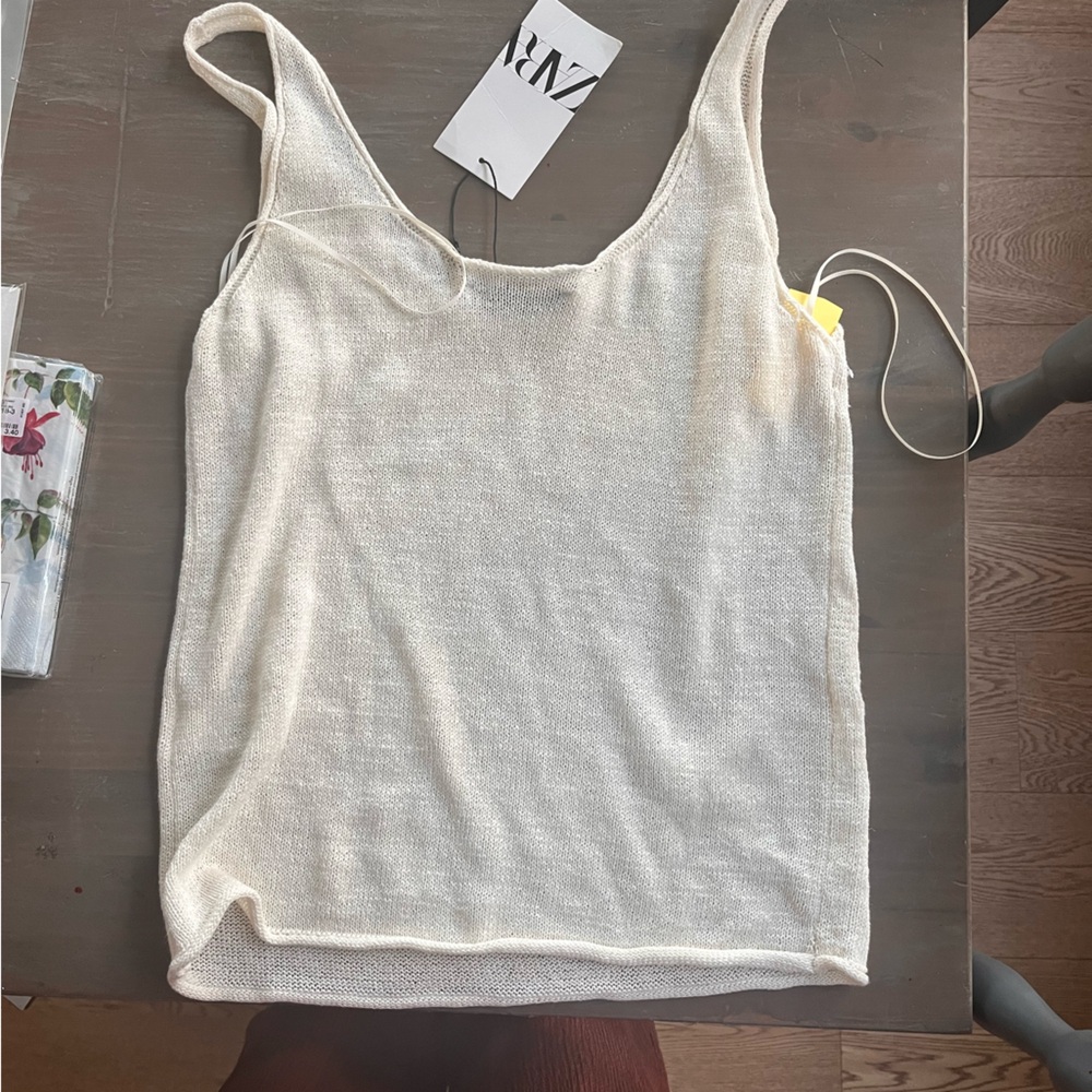Zara Cream Knit Tank Top